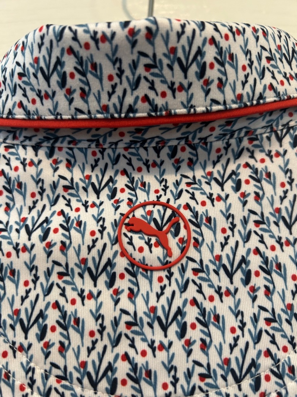 Puma White/Navy/Red Cloudspin Branch Polo - Picture 4 of 8